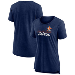 Houston Astros Women's Practice Time Tri-Blend T-Shirt Navy