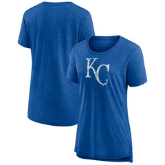 Kansas City Royals Women's Weathered Official Logo Tri-Blend T-Shirt Royal