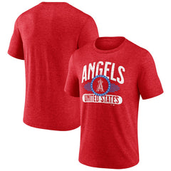 Los Angeles Angels Badge of Honor Tri-Blend T-Shirt Red