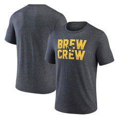 Milwaukee Brewers Brew Crew Fancy Tri-Blend T-Shirt Charcoal