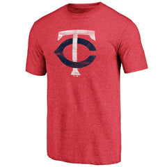 Minnesota Twins Weathered Official Logo Tri-Blend T-Shirt Red