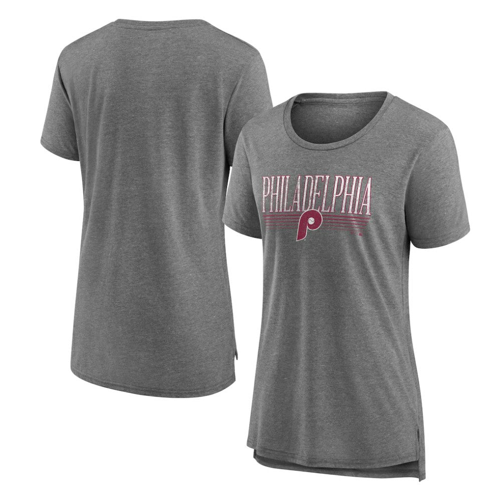 Philadelphia Phillies Women's Toppler Tri-Blend T-Shirt Gray