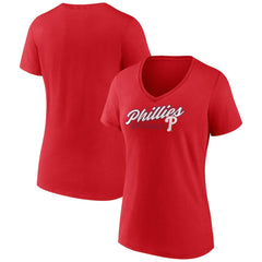Philadelphia Phillies Women's One And Only V-Neck T-Shirt Red