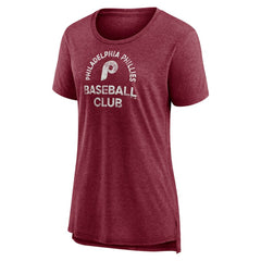 Philadelphia Phillies Women's Selected First Tri-Blend T-Shirt Burgundy
