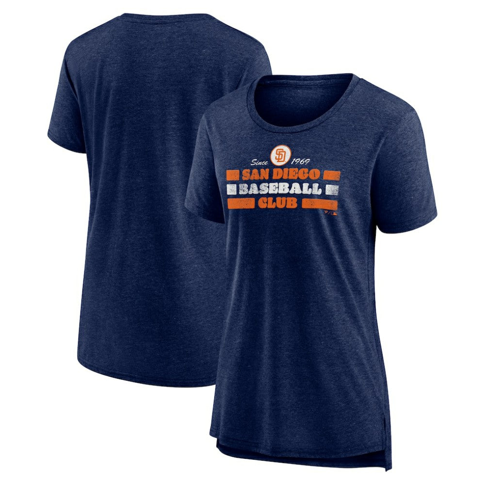 San Diego Padres Women's Power Swing Tri-Blend T-Shirt Navy