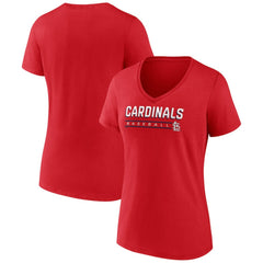 St. Louis Cardinals Women's Primary Play V-Neck T-Shirt Red
