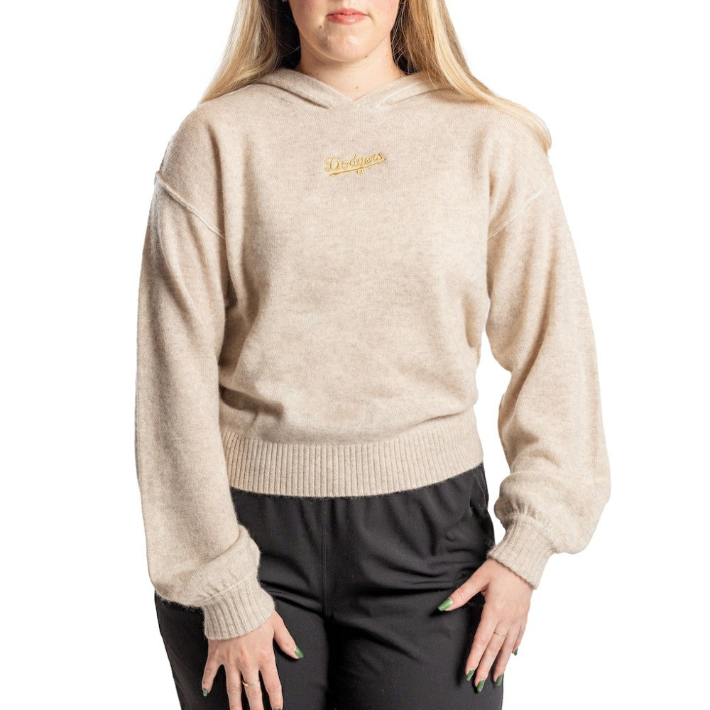 Los Angeles Dodgers Lusso Women's Beatriz Cashmere Pullover Hoodie Natural