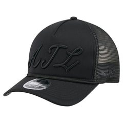 Atlanta Braves City Initial 9FORTY A-Frame M-Crown Adjustable Trucker Hat Black | New Era