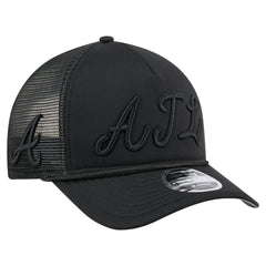 Atlanta Braves City Initial 9FORTY A-Frame M-Crown Adjustable Trucker Hat Black | New Era
