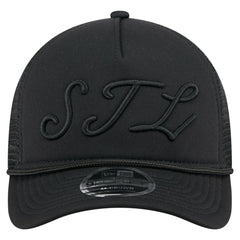 St. Louis Cardinals City Initial 9FORTY A-Frame M-Crown Adjustable Trucker Hat Black | New Era