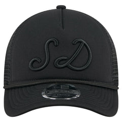 San Diego Padres City Initial 9FORTY A-Frame M-Crown Adjustable Trucker Hat Black | New Era