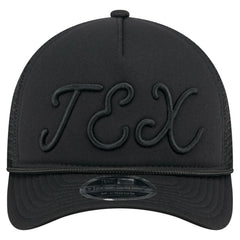 Texas Rangers City Initial 9FORTY A-Frame M-Crown Adjustable Trucker Hat Black | New Era