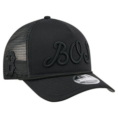 Boston Red Sox City Initial 9FORTY A-Frame M-Crown Adjustable Trucker Hat Black | New Era