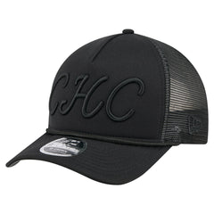 Chicago Cubs City Initial 9FORTY A-Frame M-Crown Adjustable Trucker Hat Black | New Era