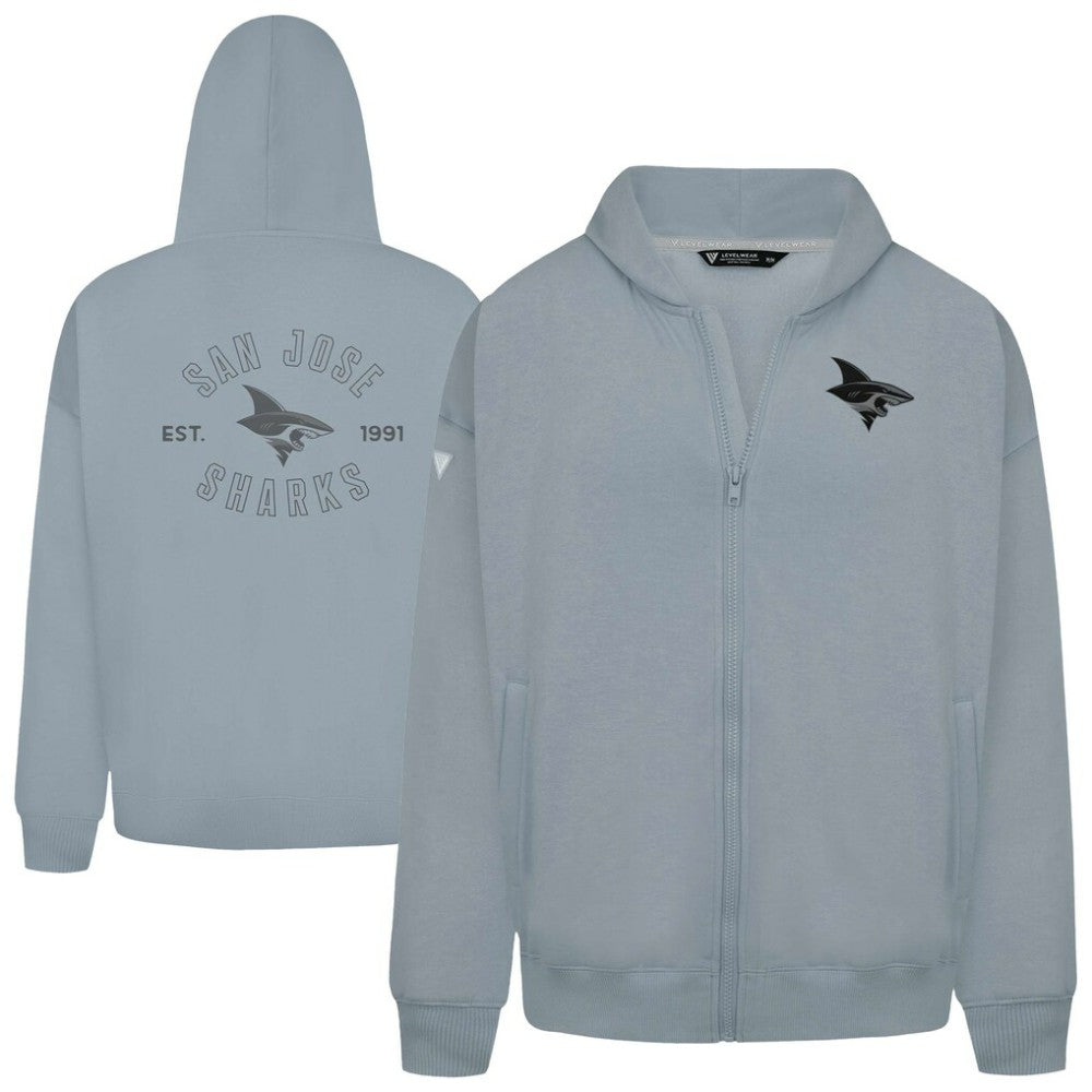San Jose Sharks Levelwear Uphill Abyssal Full-Zip Hoodie Gray