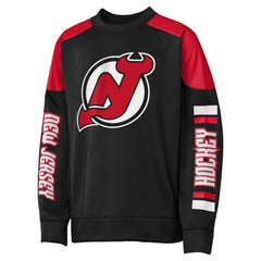 Jack Hughes New Jersey Devils Outerstuff Youth Best Defense Name & Number Crewneck Sweatshirt Black