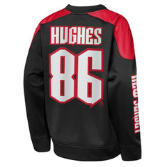 Jack Hughes New Jersey Devils Outerstuff Youth Best Defense Name & Number Crewneck Sweatshirt Black