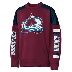 Nathan MacKinnon Colorado Avalanche Outerstuff Youth Best Defense Name & Number Crewneck Sweatshirt Burgundy