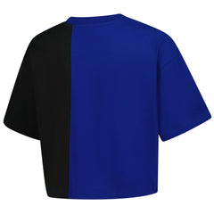 Chicago Cubs Women's Upcycled Colorblocked Boxy Cropped T-Shirt Royal | New Era