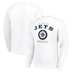Winnipeg Jets Men's Starter Team Logo Fleece Pullover Sweatshirt White