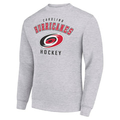Carolina Hurricanes Men's Starter Team Logo Fleece Pullover Sweatshirt Heather Gray