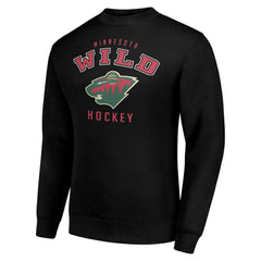 Minnesota Wild Men's Starter Team Logo Fleece Pullover Sweatshirt Black