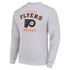 Philadelphia Flyers Men's Starter Team Logo Fleece Pullover Sweatshirt Heather Gray