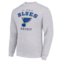 St. Louis Blues Men's Starter Team Logo Fleece Pullover Sweatshirt Heather Gray