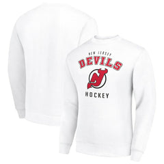 New Jersey Devils Men's Starter Team Logo Fleece Pullover Sweatshirt White