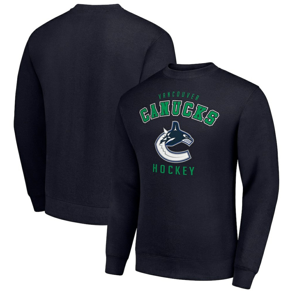Vancouver Canucks Men's Starter Team Logo Fleece Pullover Sweatshirt Navy