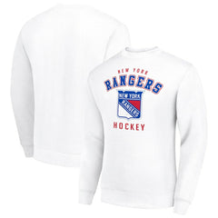 New York Rangers Men's Starter Team Logo Fleece Pullover Sweatshirt White