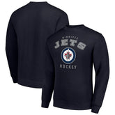 Winnipeg Jets Men's Starter Team Logo Fleece Pullover Sweatshirt Navy