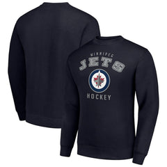 Winnipeg Jets Men's Starter Team Logo Fleece Pullover Sweatshirt Navy