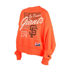 San Francisco Giants Women's Boxy Mineral Wash Dolmen Sleeve Cropped Sweatshirt Orange | New Era