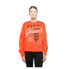 San Francisco Giants Women's Boxy Mineral Wash Dolmen Sleeve Cropped Sweatshirt Orange | New Era
