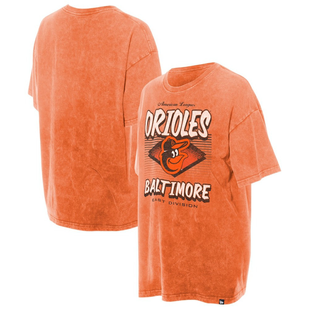 Baltimore Orioles Women's Mineral Wash Oversized T-Shirt Orange | New Era