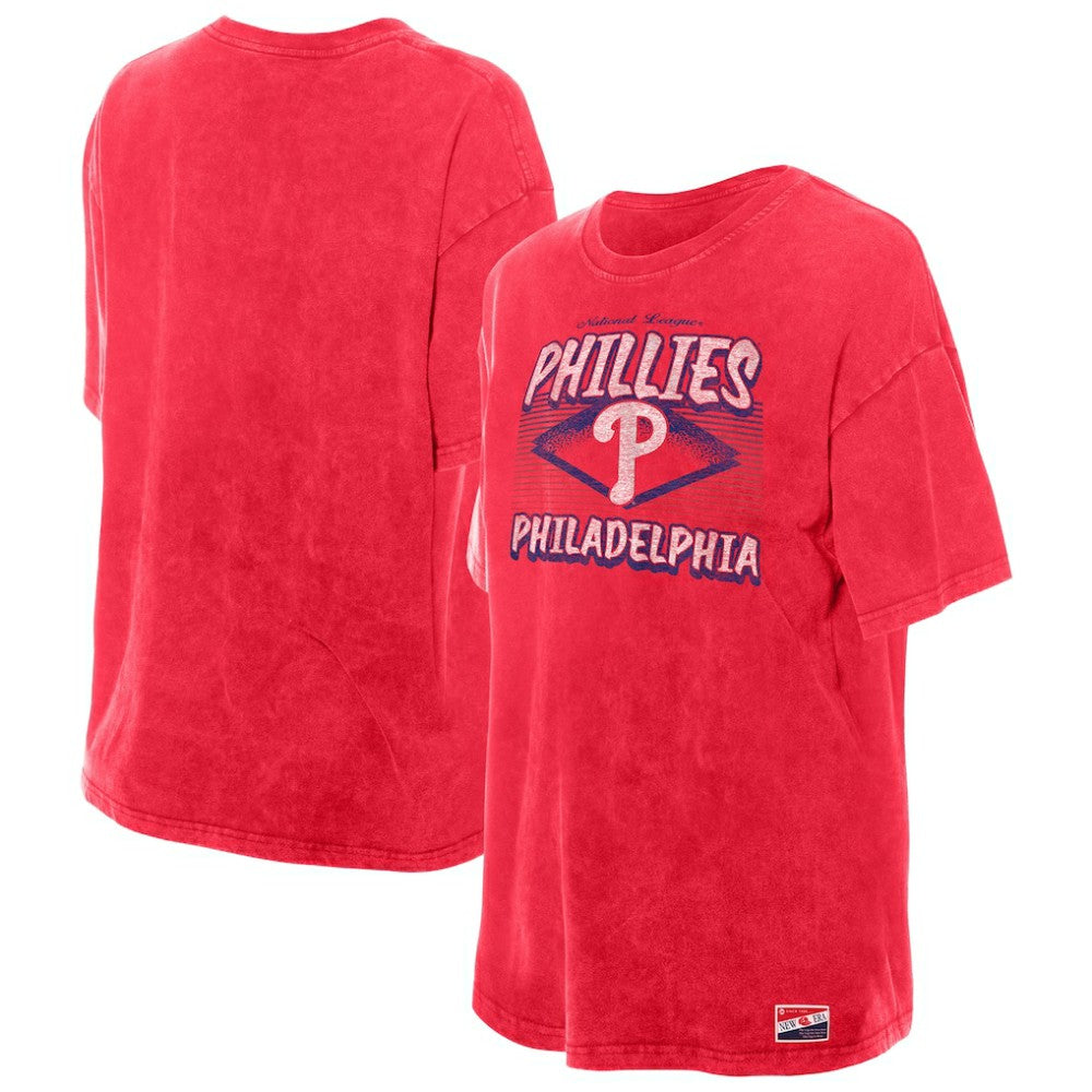 Philadelphia Phillies Women's Mineral Wash Oversized T-Shirt Red | New Era