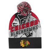Chicago Blackhawks Outerstuff Youth New Edge Cuffed Knit Hat with Pom Red