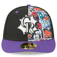 Colorado Rockies 2025 MLB Diamond Hero Edition Low Profile 59FIFTY Fitted Hat Black/Purple | New Era
