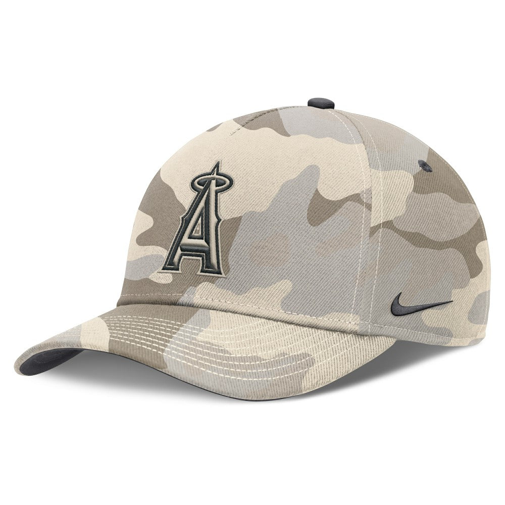 Los Angeles Angels Camo Pack Rise Adjustable Hat Natural | Nike