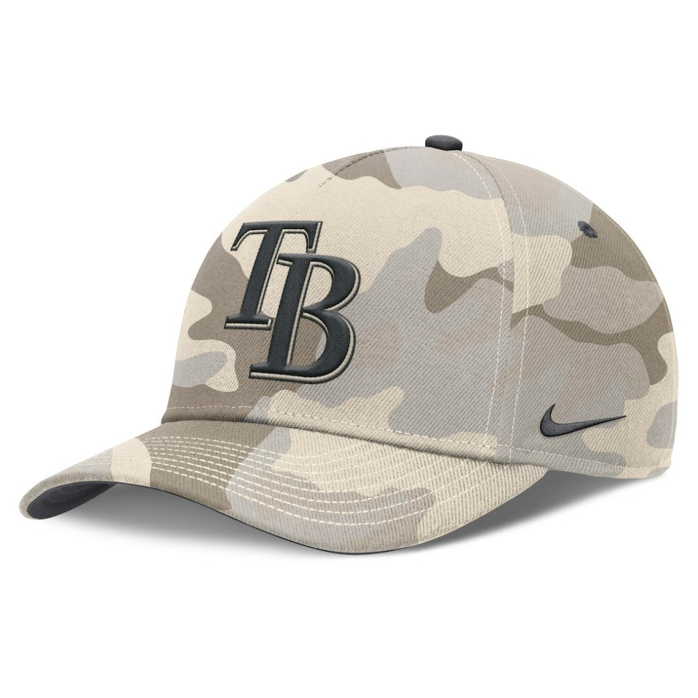 Tampa Bay Rays Camo Pack Rise Adjustable Hat Natural | Nike
