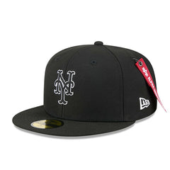 New York Mets x Alpha Industries 59FIFTY Fitted Hat Black | New Era