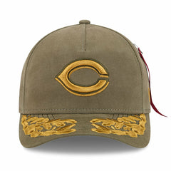 Cincinnati Reds x Alpha Industries A-Frame 9FORTY Adjustable Hat Olive | New Era