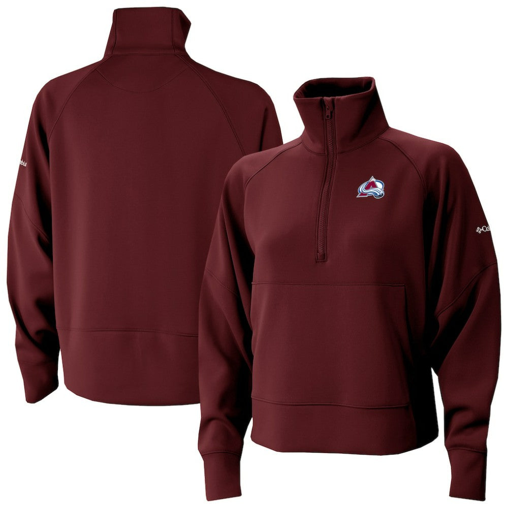 Colorado Avalanche Columbia Women's Wickhams Hills Raglan Omni-Wick Half-Zip Pullover Maroon