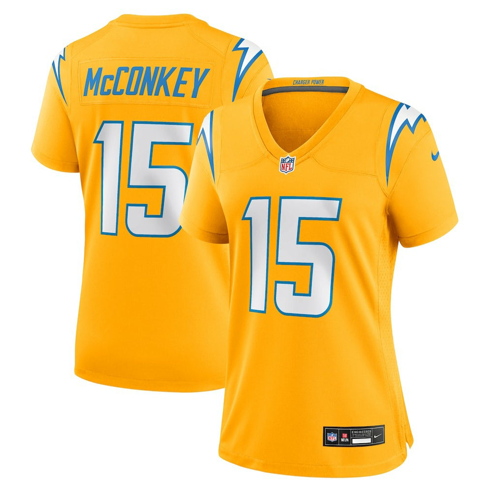 Ladd McConkey Los Angeles Chargers Women's Alternate Charger Power Game Jersey - Gold