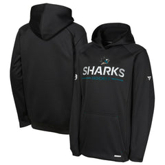 San Jose Sharks Fanatics Youth Authentic Pro Rink Raglan Hoodie Black