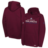 Colorado Avalanche Fanatics Youth Authentic Pro Rink Raglan Hoodie Burgundy