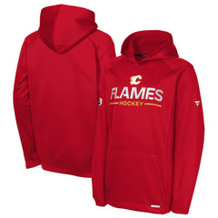 Calgary Flames Fanatics Youth Authentic Pro Rink Raglan Hoodie Red