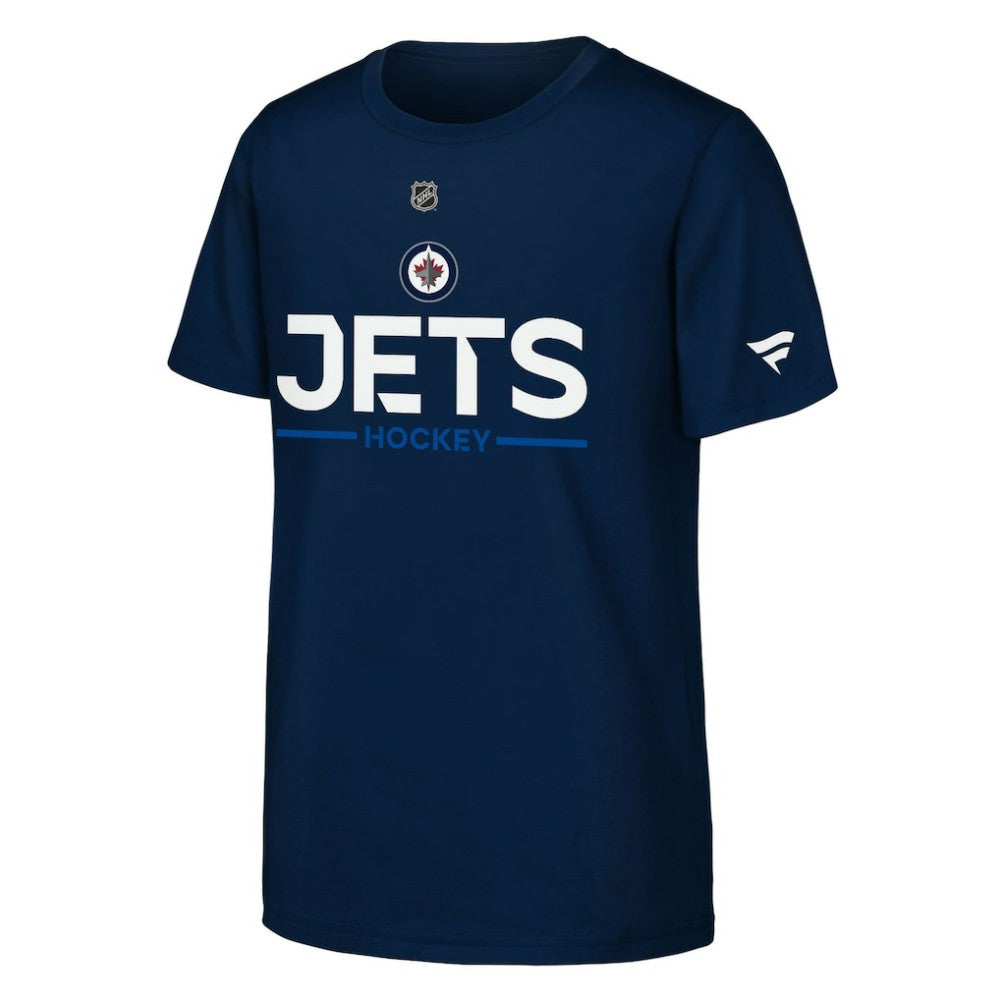 Winnipeg Jets Fanatics Youth Authentic Pro Wordmark T-Shirt Navy
