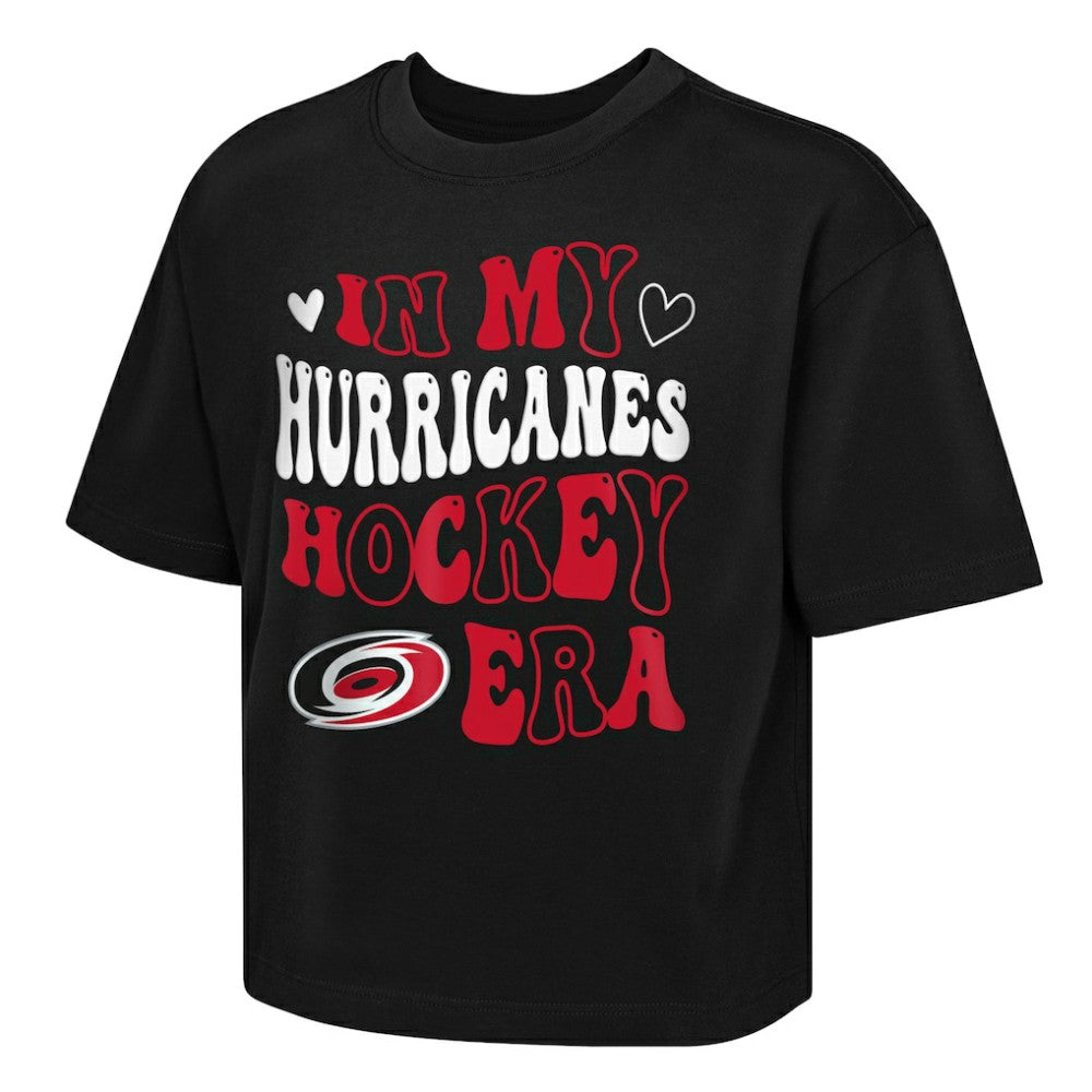 Carolina Hurricanes Outerstuff Girls Youth In My Era Boxy T-Shirt Black